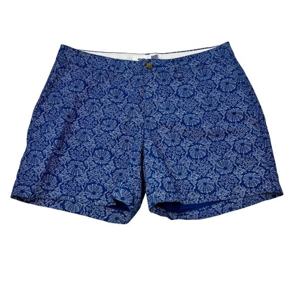 Old Navy Women’s Chino Shorts Blue/White Print Size 4 - Picture 1 of 8